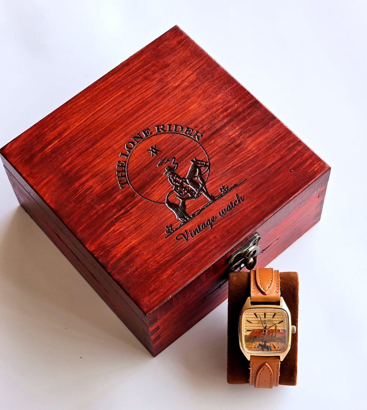144. The Lone Rider Gold plated watch