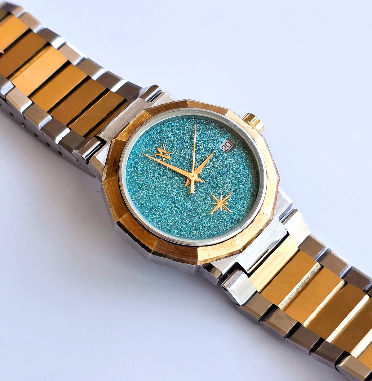 117. Turquoise Sky Royalty Two-tone watch