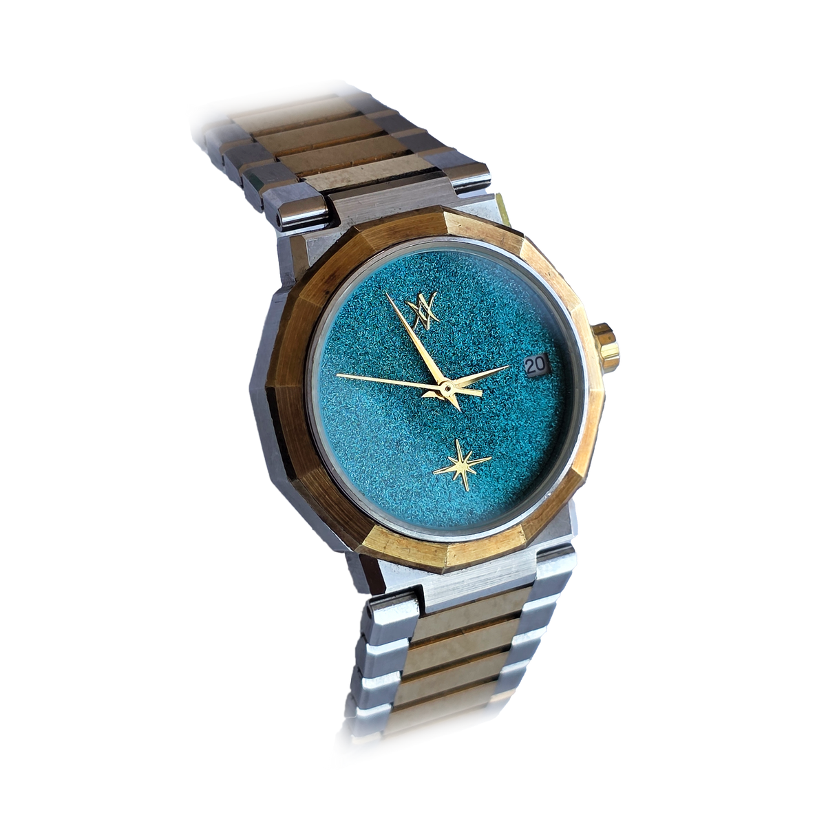 117. Turquoise Sky Royalty Two-tone watch