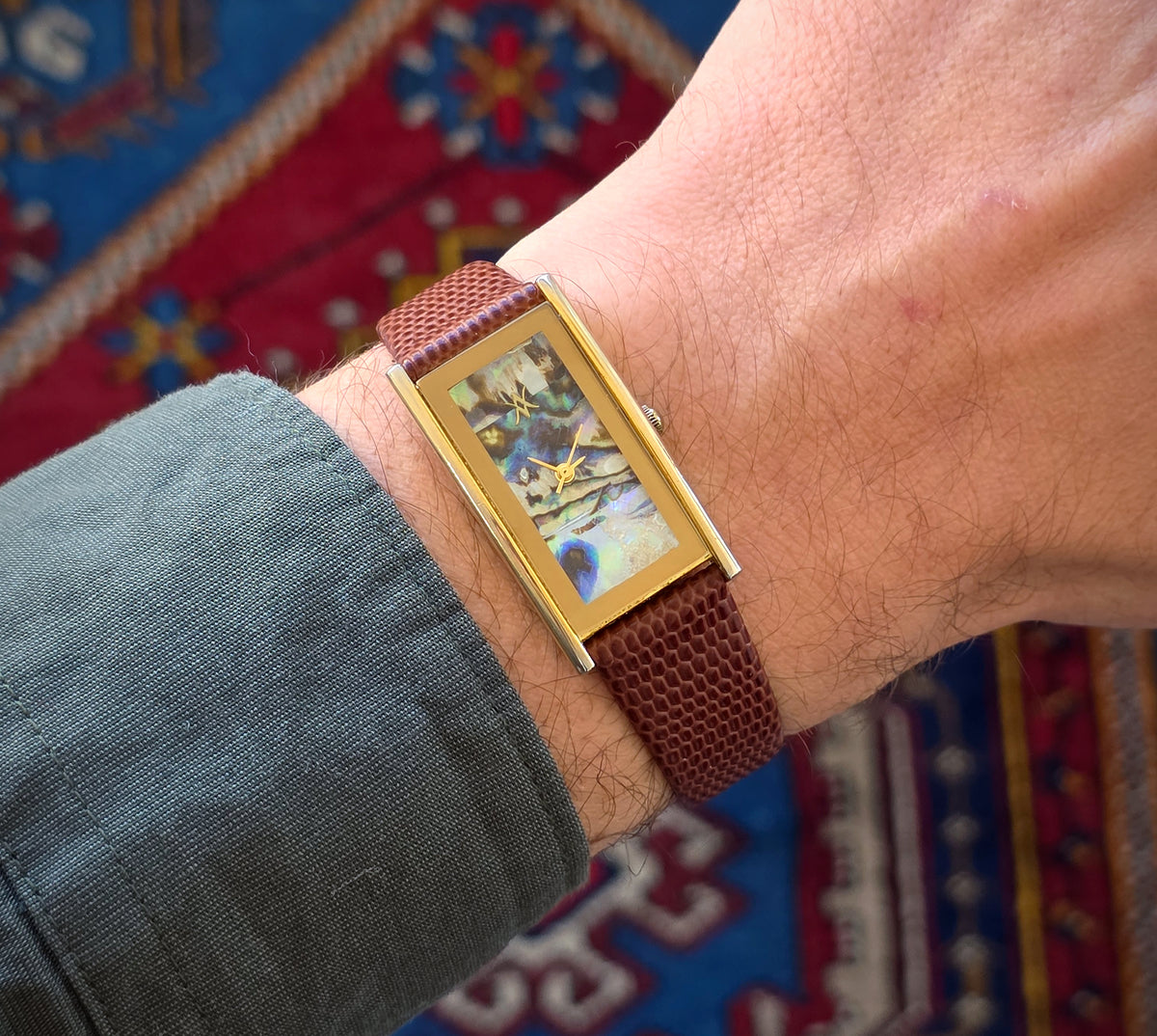 64. The Golden Dune rectangle watch