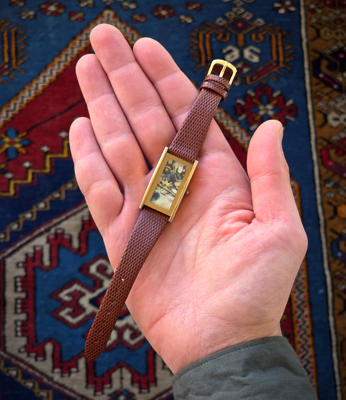 64. The Golden Dune rectangle watch