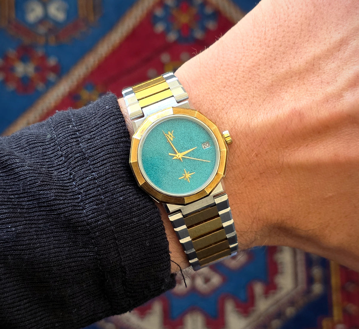 117. Turquoise Sky Royalty Two-tone watch