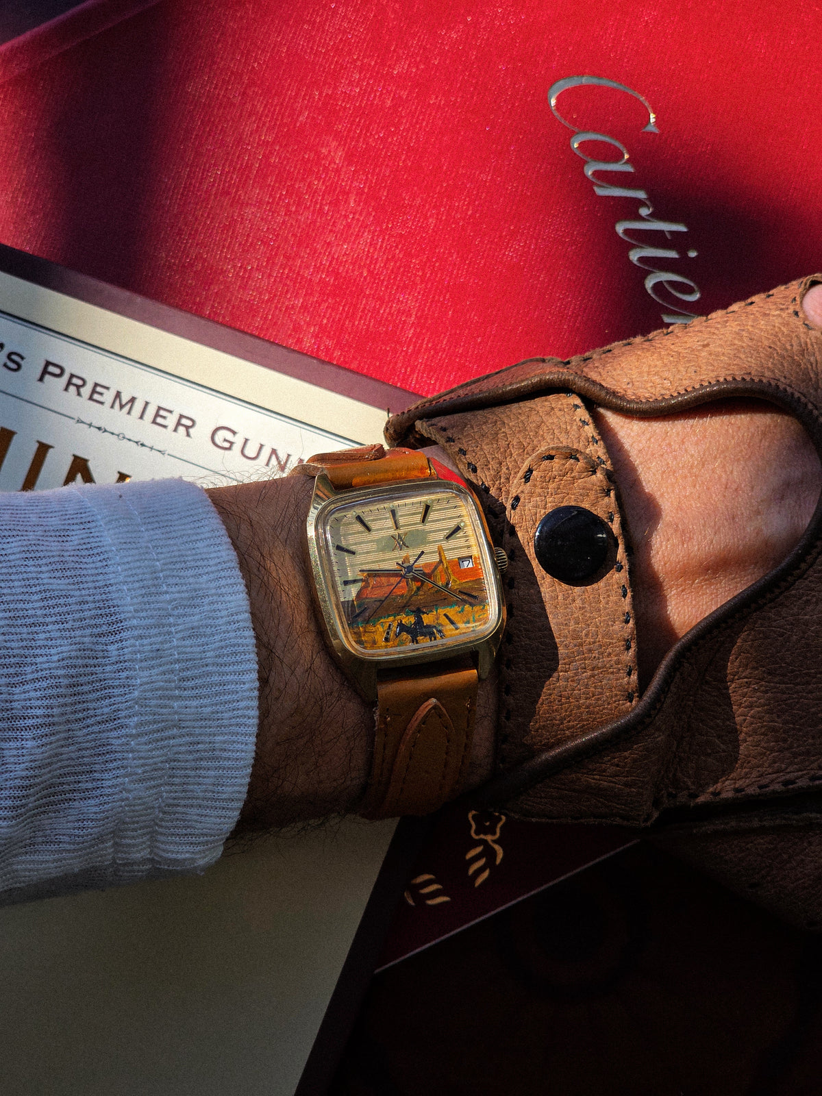 144. The Lone Rider Gold plated watch
